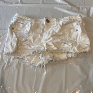 white ripped jeans, high waisted, new, Express